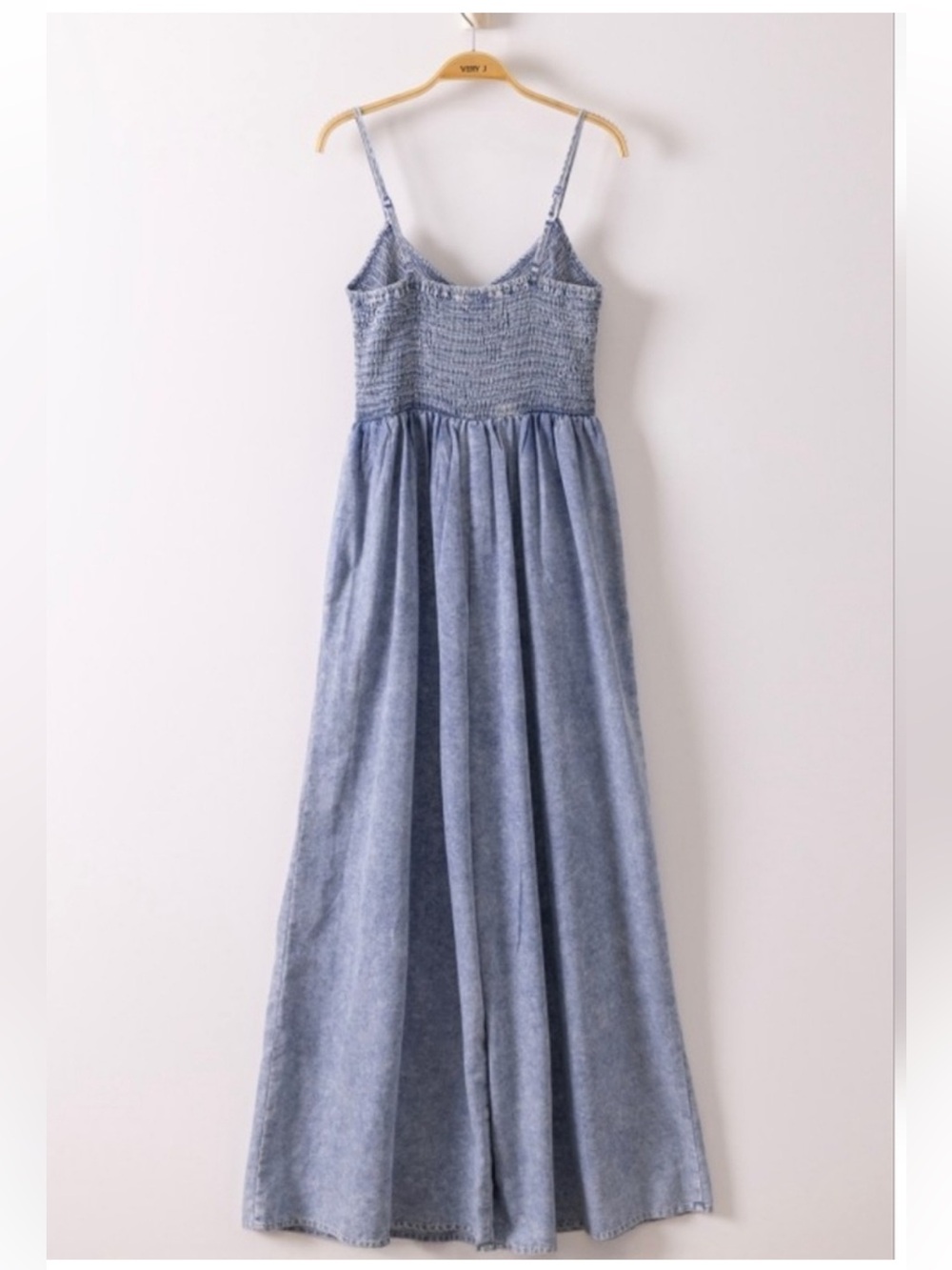 Very J Light Blue Denim Jumpsuit - Picture 2 of 5